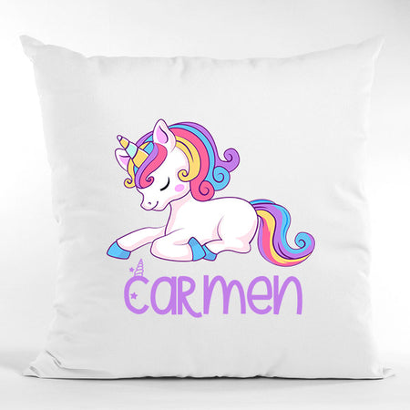 Pernă bumbac personalizată 40x40cm Unicorn + Nume