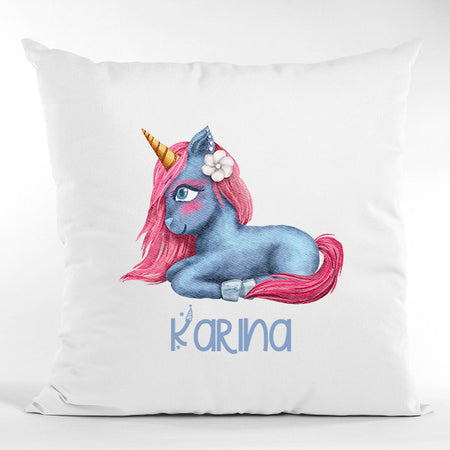 Pernă bumbac personalizată 40x40cm Unicorn + Nume