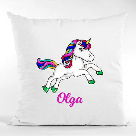 Pernă bumbac personalizată 40x40cm Unicorn + Nume