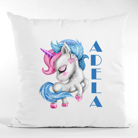 Pernă bumbac personalizată 40x40cm Unicorn + Nume