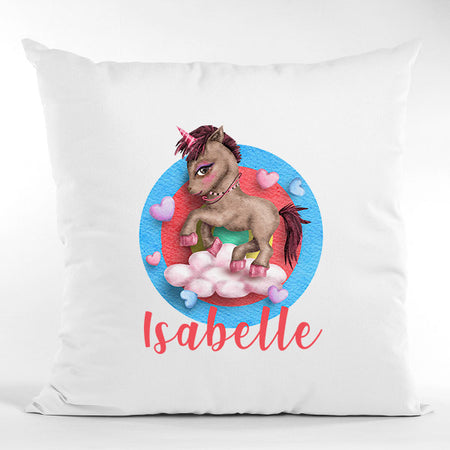 Pernă bumbac personalizată 40x40cm Unicorn + Nume