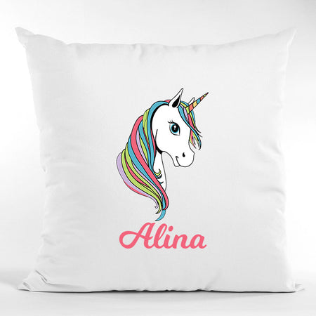 Pernă bumbac personalizată 40x40cm Unicorn + Nume