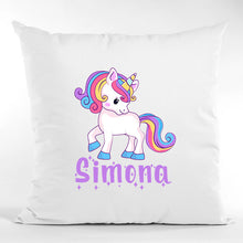 Încarcă imaginea în vizualizatorul Galerie, Pernă bumbac personalizată 40x40cm Unicorn + Nume
