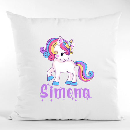 Pernă bumbac personalizată 40x40cm Unicorn + Nume