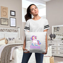 Încarcă imaginea în vizualizatorul Galerie, Pernă bumbac personalizată 40x40cm Unicorn + Nume
