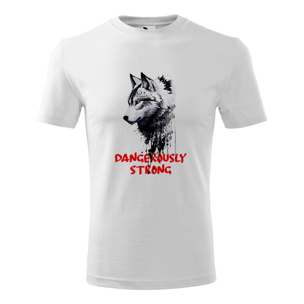 Tricou bumbac bărbați - Wolf - Dangerously Strong