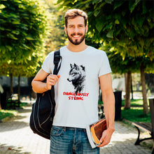 Încarcă imaginea în vizualizatorul Galerie, Tricou bumbac bărbați - Wolf - Dangerously Strong
